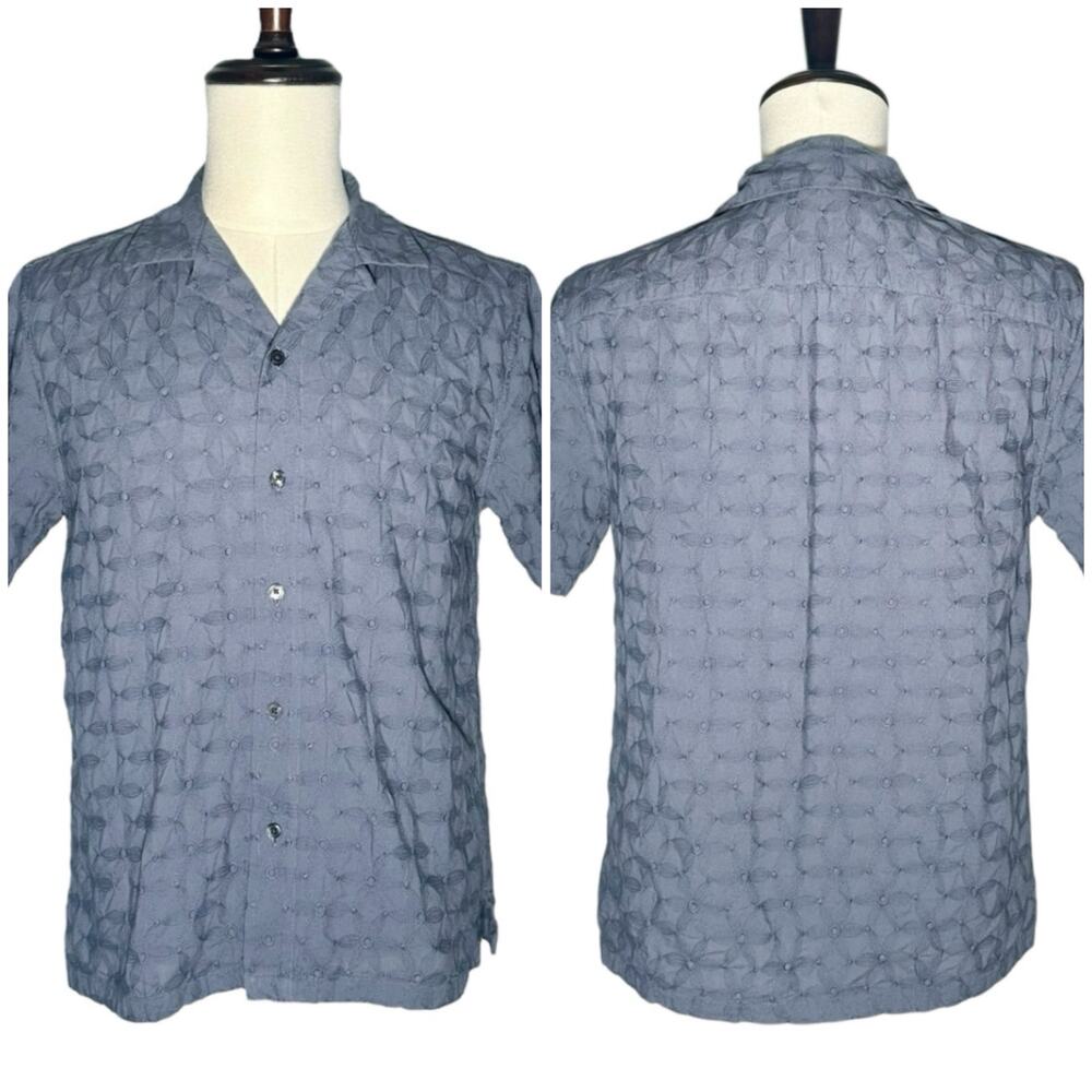 Abercrombie & Fitch | Men | Slate Floral Embroidered Button Up Shirt | Small